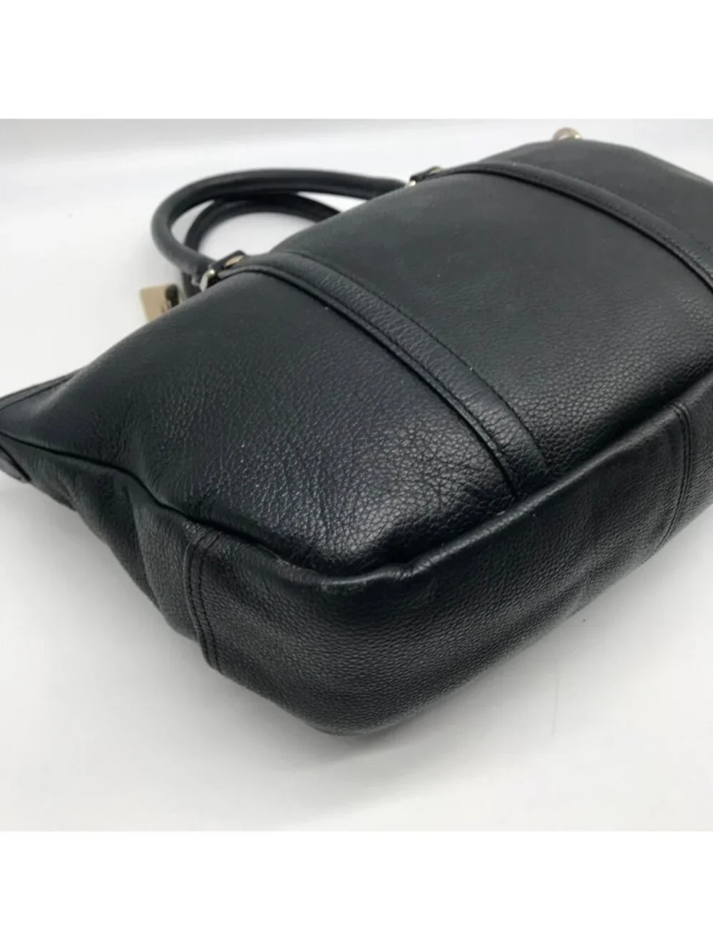 Coach Black Pebbled Leather Convertible Central Satchel Bag